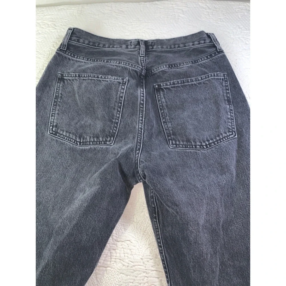 Agolde 90s Pinch Waist Jeans Washed Black Straight Leg Denim Size 26